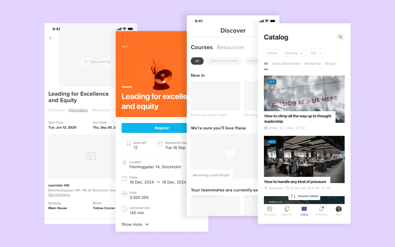 Learnster — product screens.