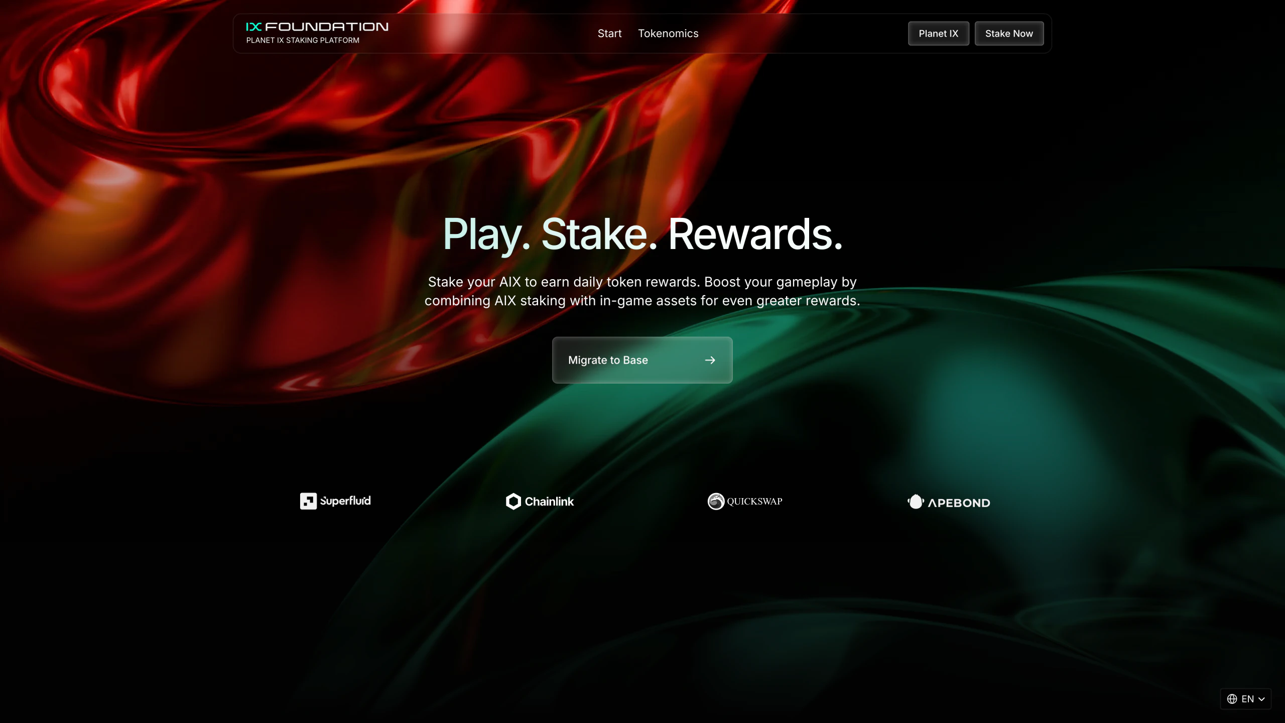IX Foundation — the Planet IX staking platform site, designed and built in Framer.